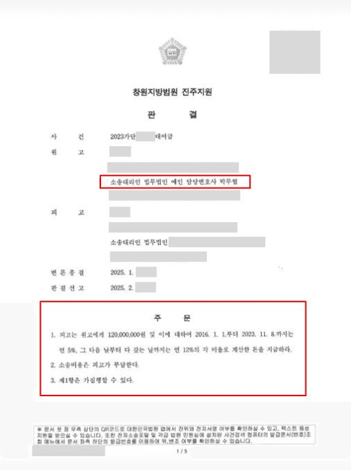 차용증 강박 주장 물리친 대여금반환소송 — 실제 판결문