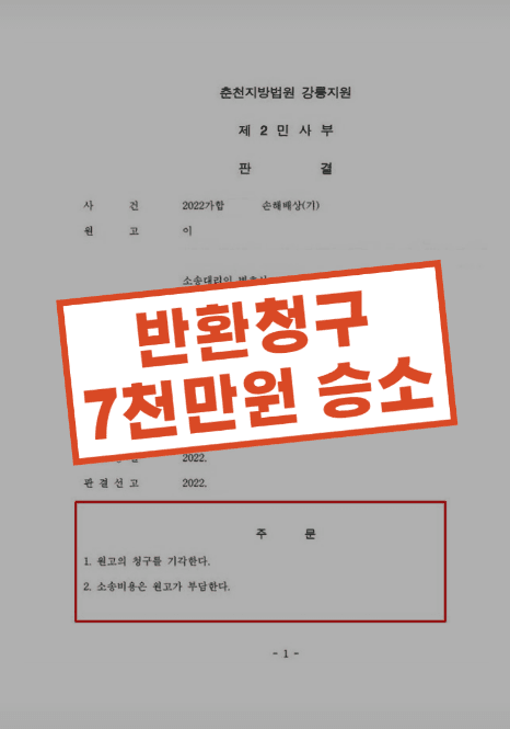 부당이득반환청구소송·강제집행 — 실제 판결문